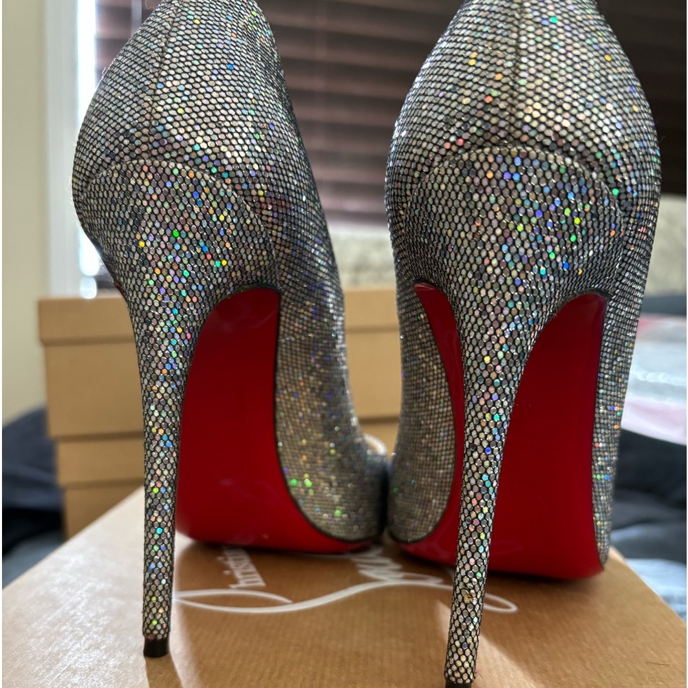 Christian Louboutin So Kate 120mm glitter disco ball size 38.5